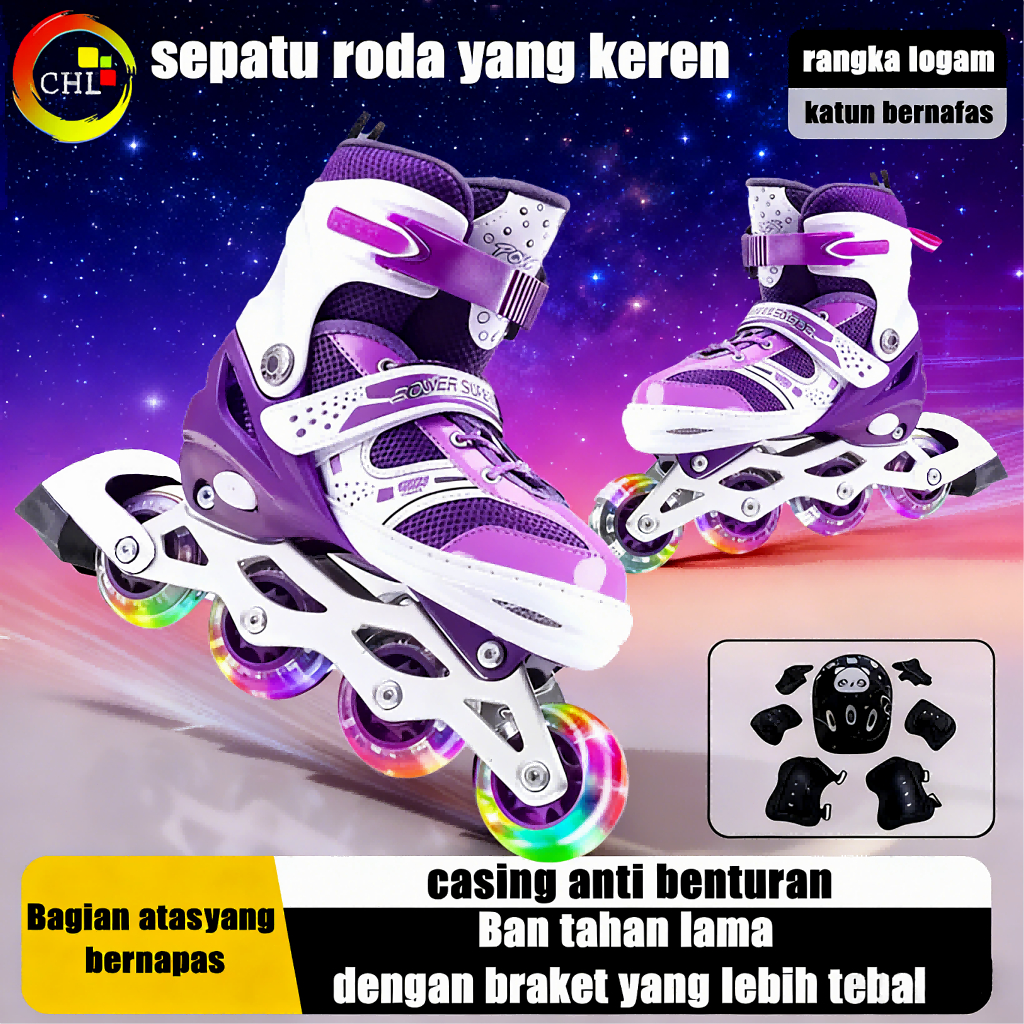 Sepatu Roda Mode Berubah Roda LED Nyala Bisa Diubah Ukuran/Sepatu roda terbaru