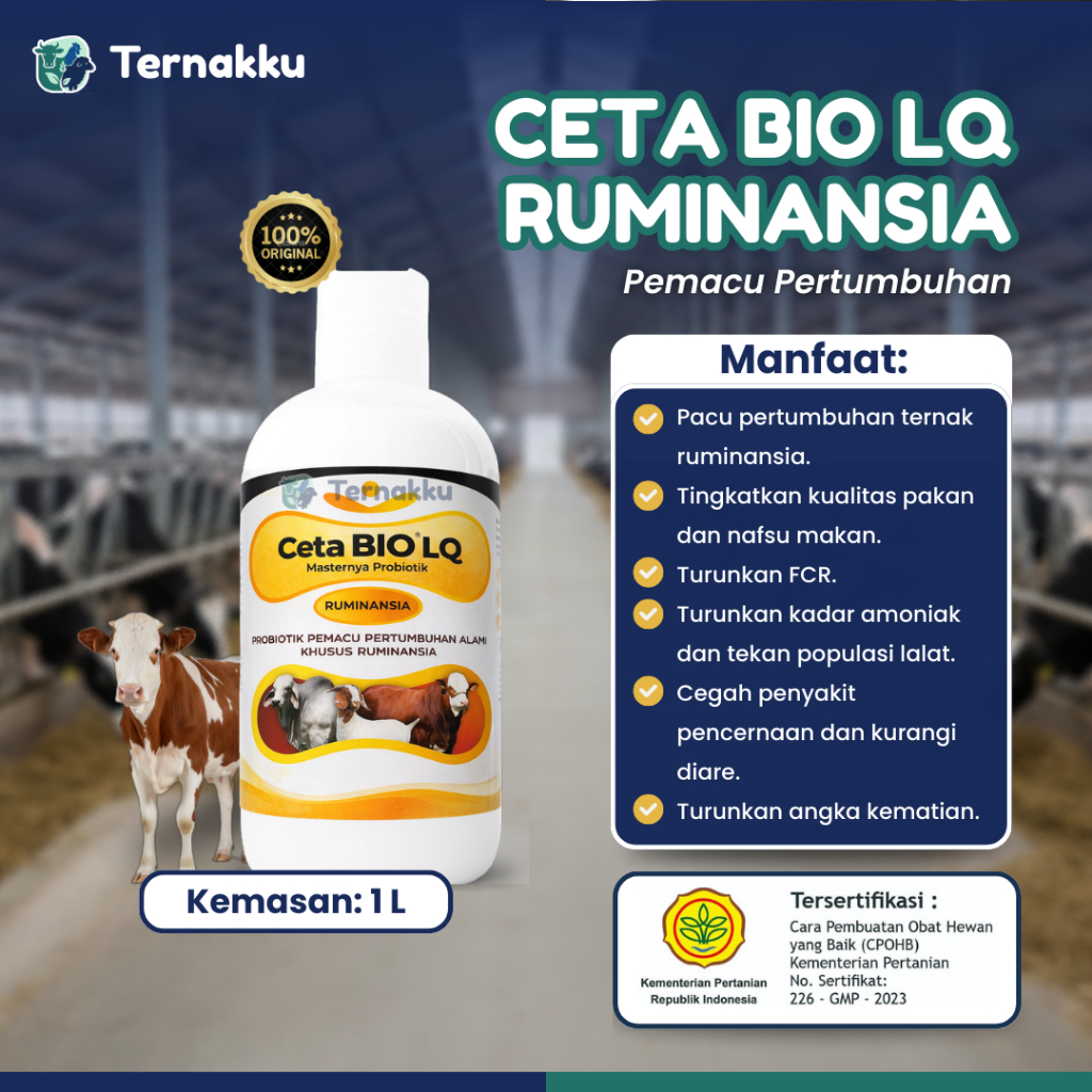 Ceta BIO LQ Ruminansia 1 liter - Probiotik Pemacu Pertumbuhan Alami Ternak Ruminansia