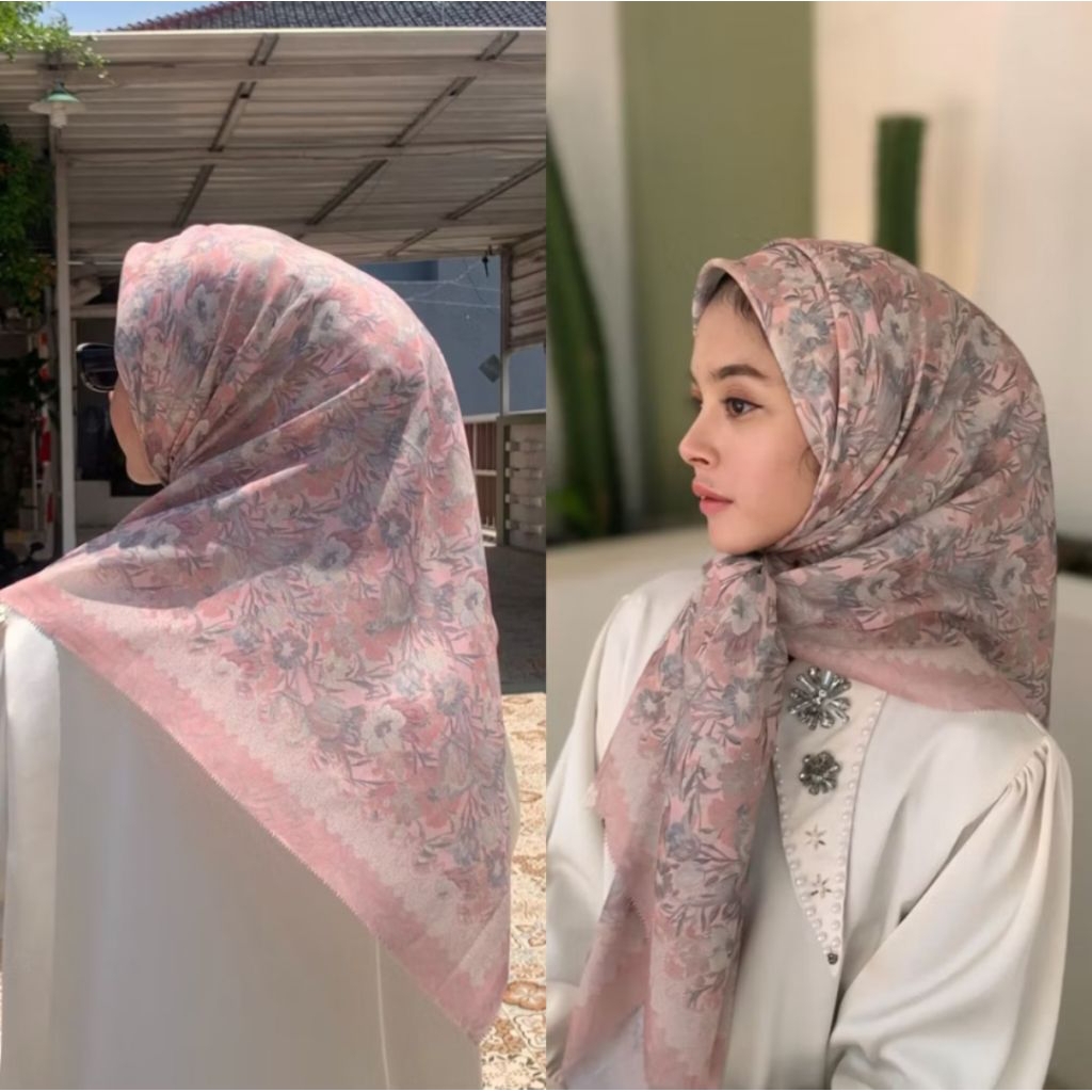 jilbab segi empat corak mewah