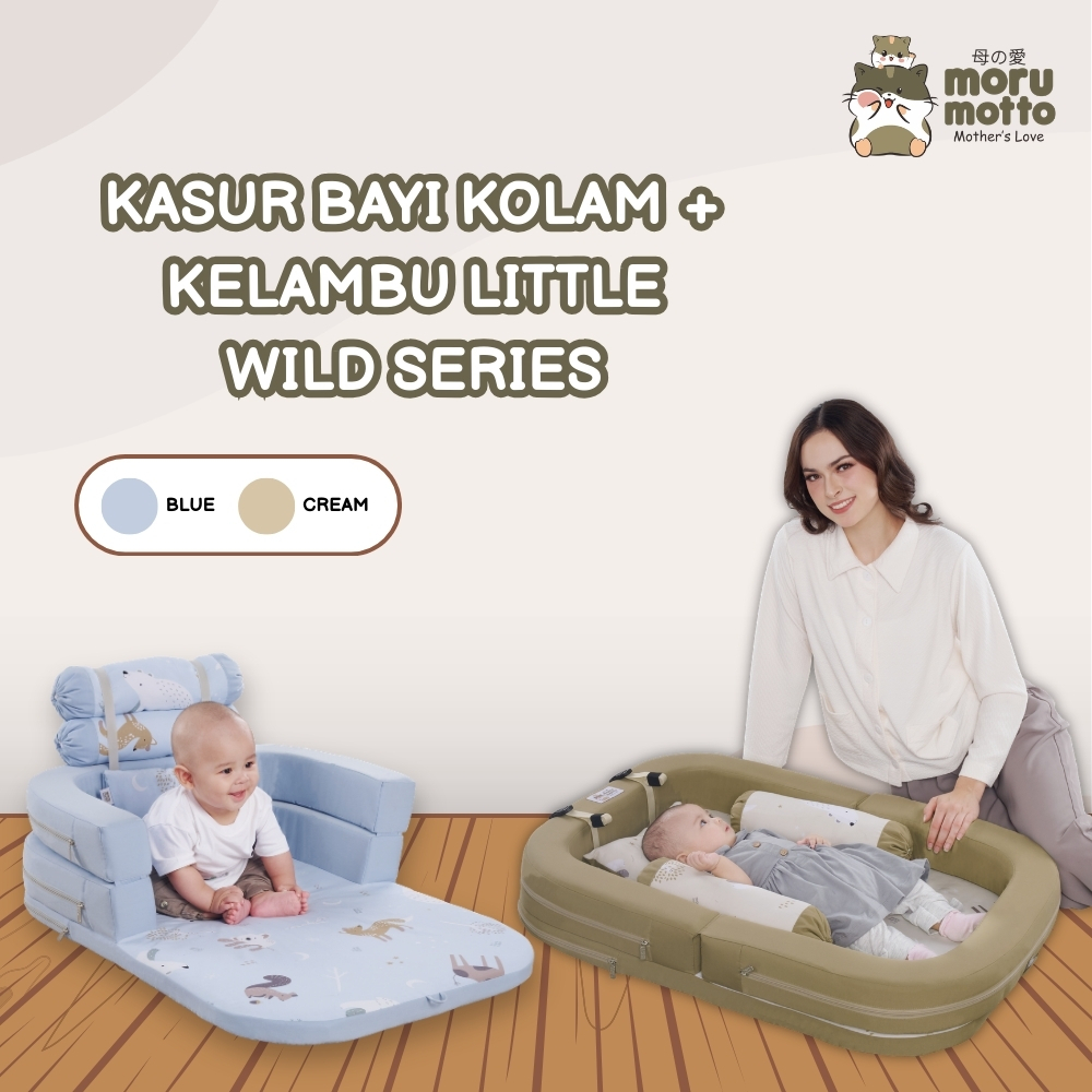 Morumotto Kasur Bayi Lipat Little Wild Series 3in1 Sofa Bed Bayi + Kelambu