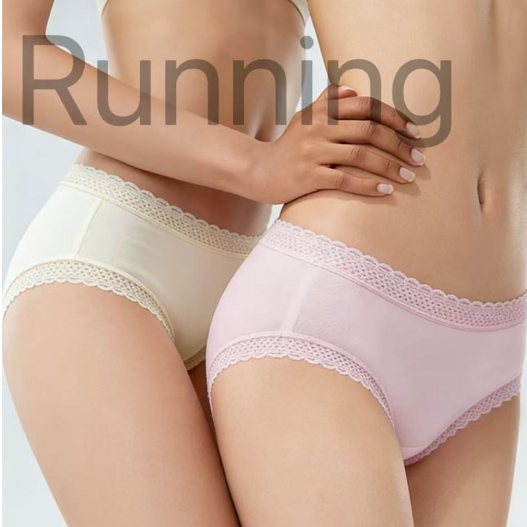 Celana dalam segitiga wanita muda berenda modal celana dalam seksi berpinggang rendah berwarna-warni