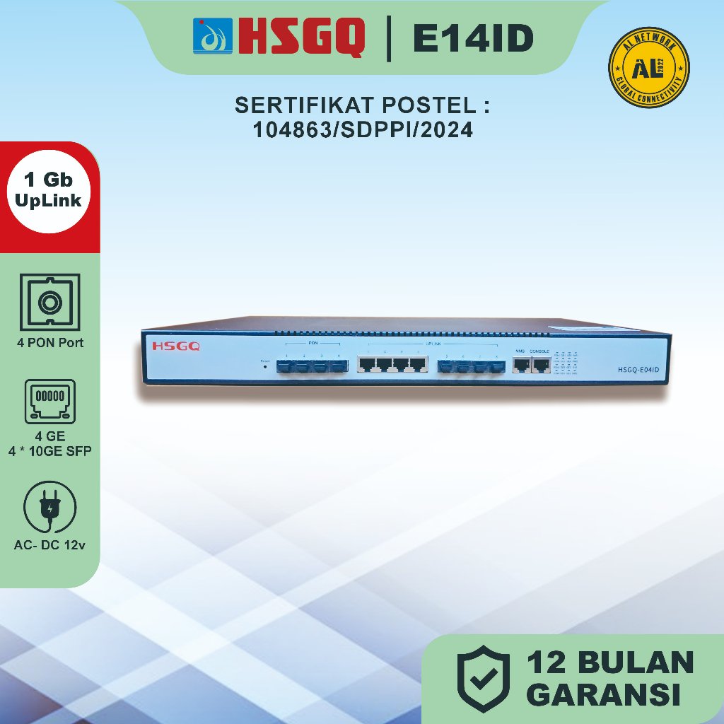 HSGQ E04ID XE04ID OLT Epon 4 PON Dual Power Kompatibel FTTH ONU Huawei Zte