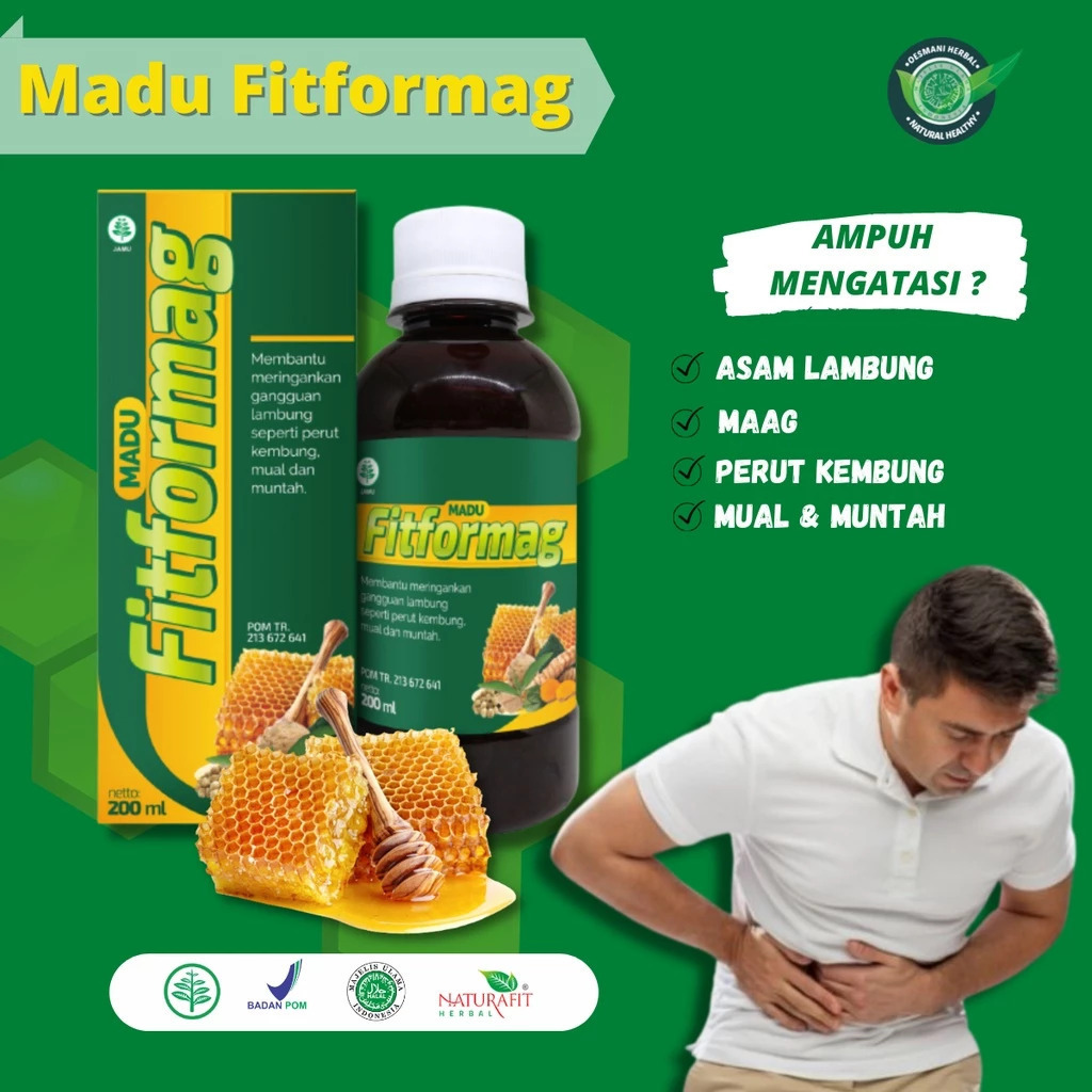 Madu Obat Asam Lambung Maag Gerd Perut Kembung Original Herbal Alami - Fitformag