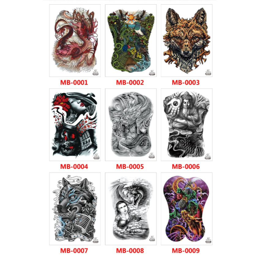 Tato Temporer Full Punggung Temporary Tattoo Fullback 48*34cm