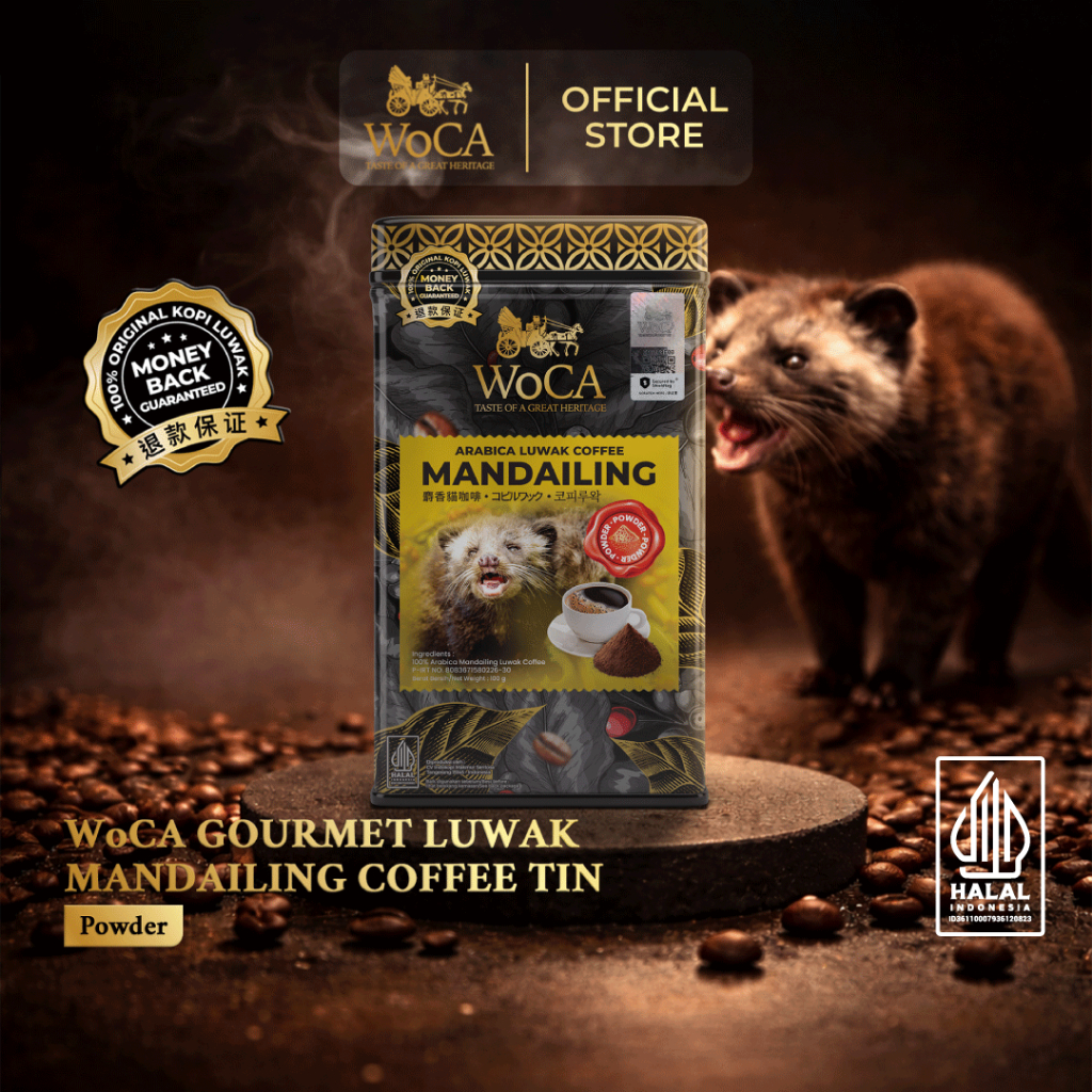 WoCA Gourmet Arabica Mandailing Luwak Coffee Powder 100gr