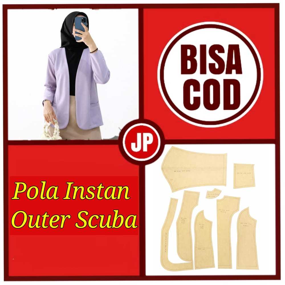 Pola Instan Outer Scuba/Pola Outer Scuba Wanita/Pola Jahit Outer/