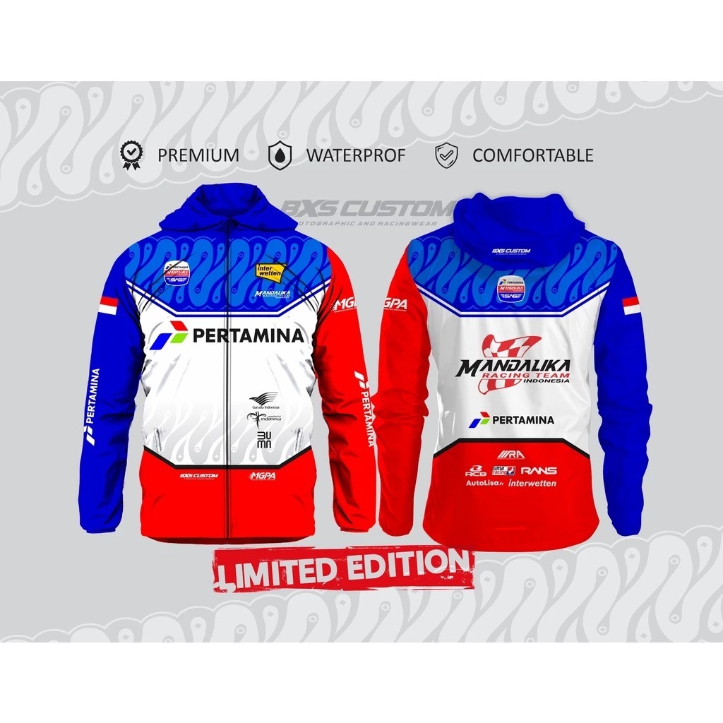 (NEW) JAKET PERTAMINA MANDALIKA SAG RACING TEAM JACKET TOURING LIVERY PERTAMINA MANDALIKA SAG RACING