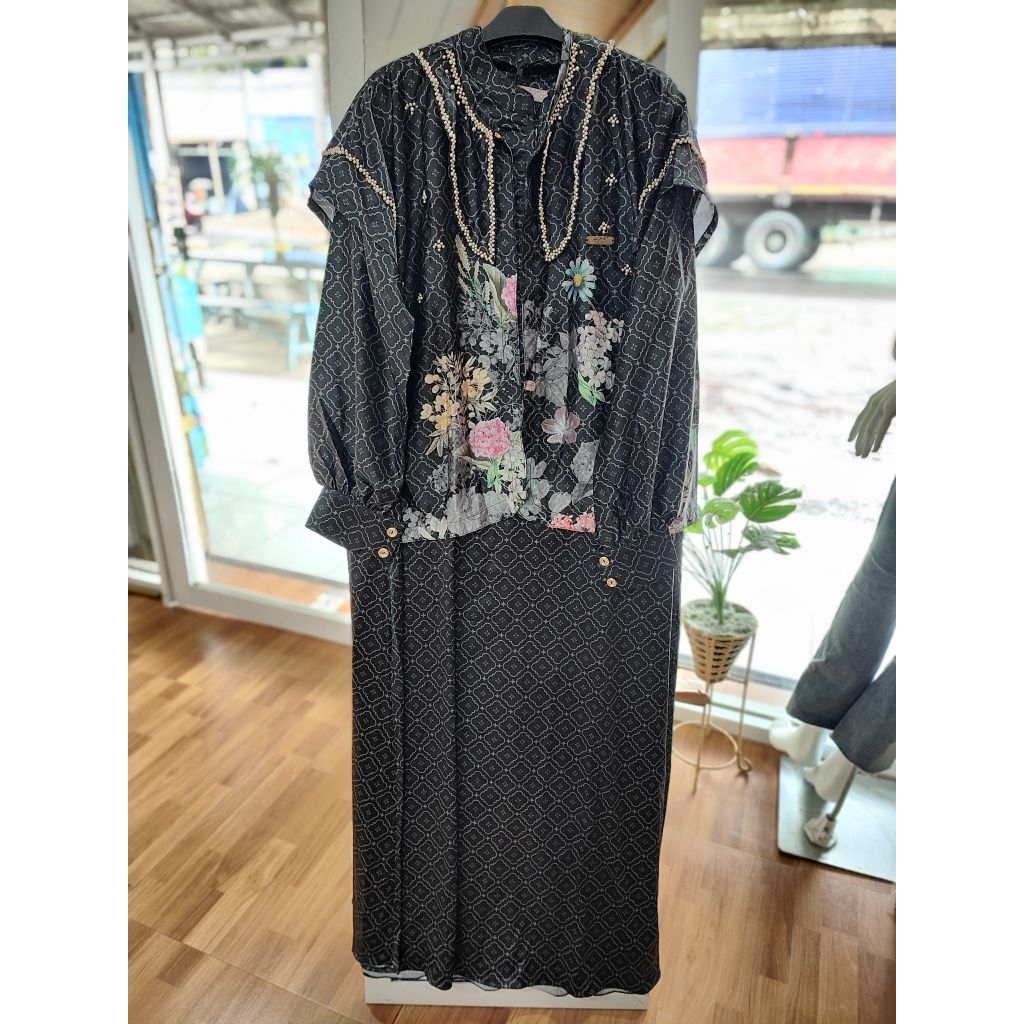 Gamis Hitam Silk Premium Nyaman By Qisyana Fashion