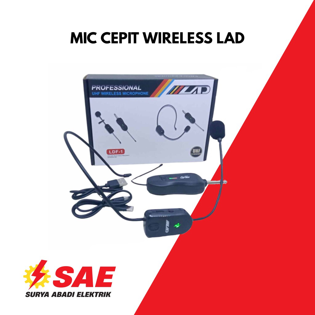 LAD 1  MIC JEPIT Wireless / Tanpa Kabel Professional UHF Wireless Microphone