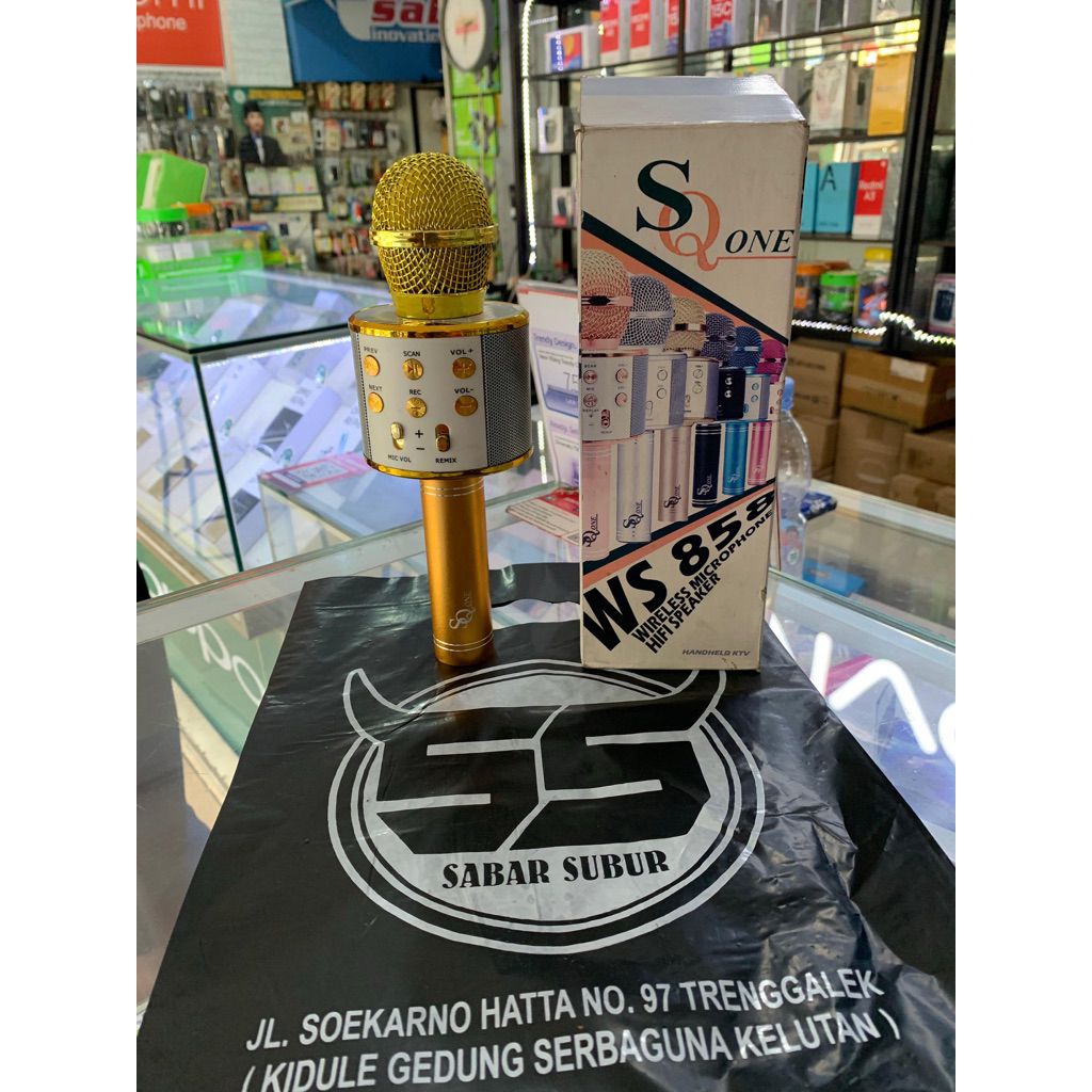 sq one ws 858 wireless microphone hifi speaker mic bluetooth