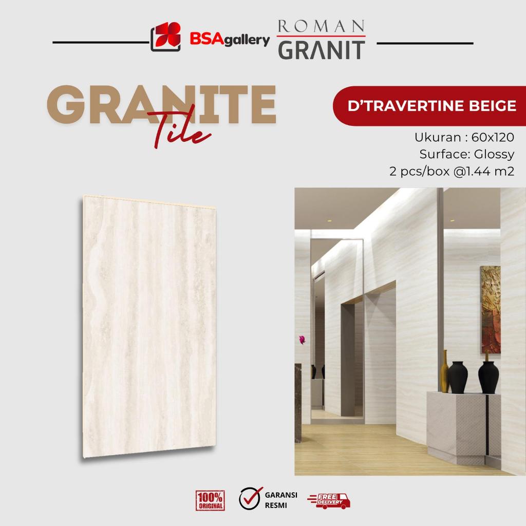 GRANITE ROMAN D'TRAVERTINE BEIGE 60X120 GRANIT GT1269807FR TILE TOP TABLE KITCHEN SINK SALUR CREAM