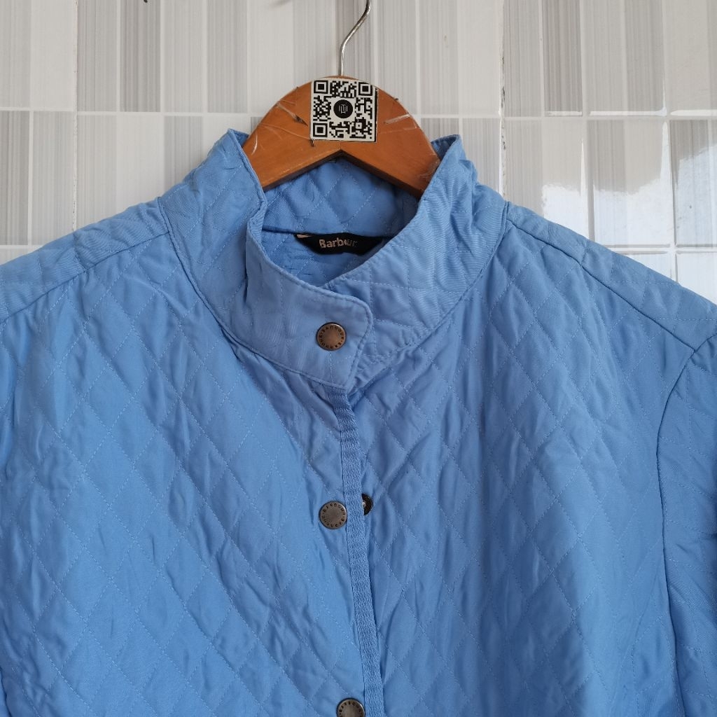 1432. JAKET MOTOR BARBOUR QUILTED WARNA BIRU SIZE L PRELOVED