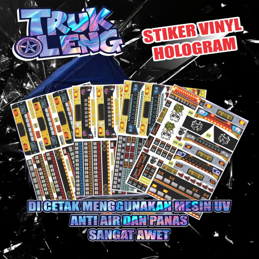 Stiker Miniatur Truk Mainan Truk Oleng Hologram termurah anti pudar anti air