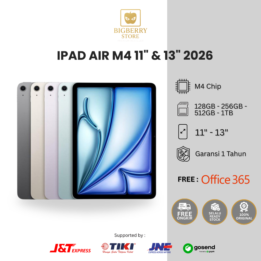 Apple iPad Air Gen 8 M4 Chip 2026 11" 13" 256GB 128GB Space Grey Blue Purple Starlight