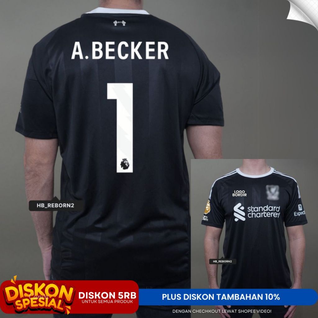 JERSEY BOLA (LIV) KIPER HOME HITAM 2025/2026 GRADE ORI TOP QUALITY / BAJU SEPAK BOLA DEWASA PRIA