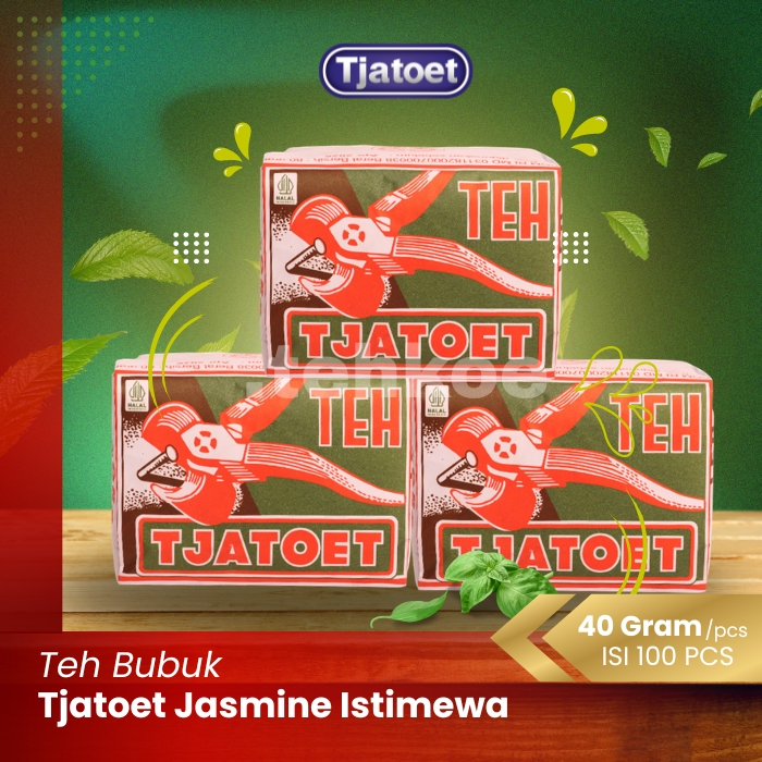 Teh Tjatoet Jasmine Istimewa 100pcs @40gr - Bubuk Hijau Melati