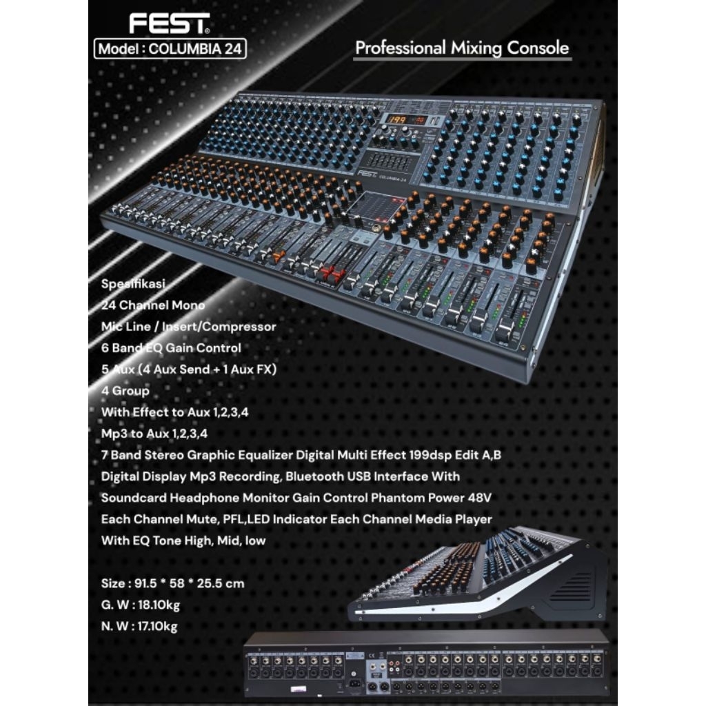 MIXER FEST COLUMBIA24 COLUMBIA 24 CHANNEL ORIGINAL