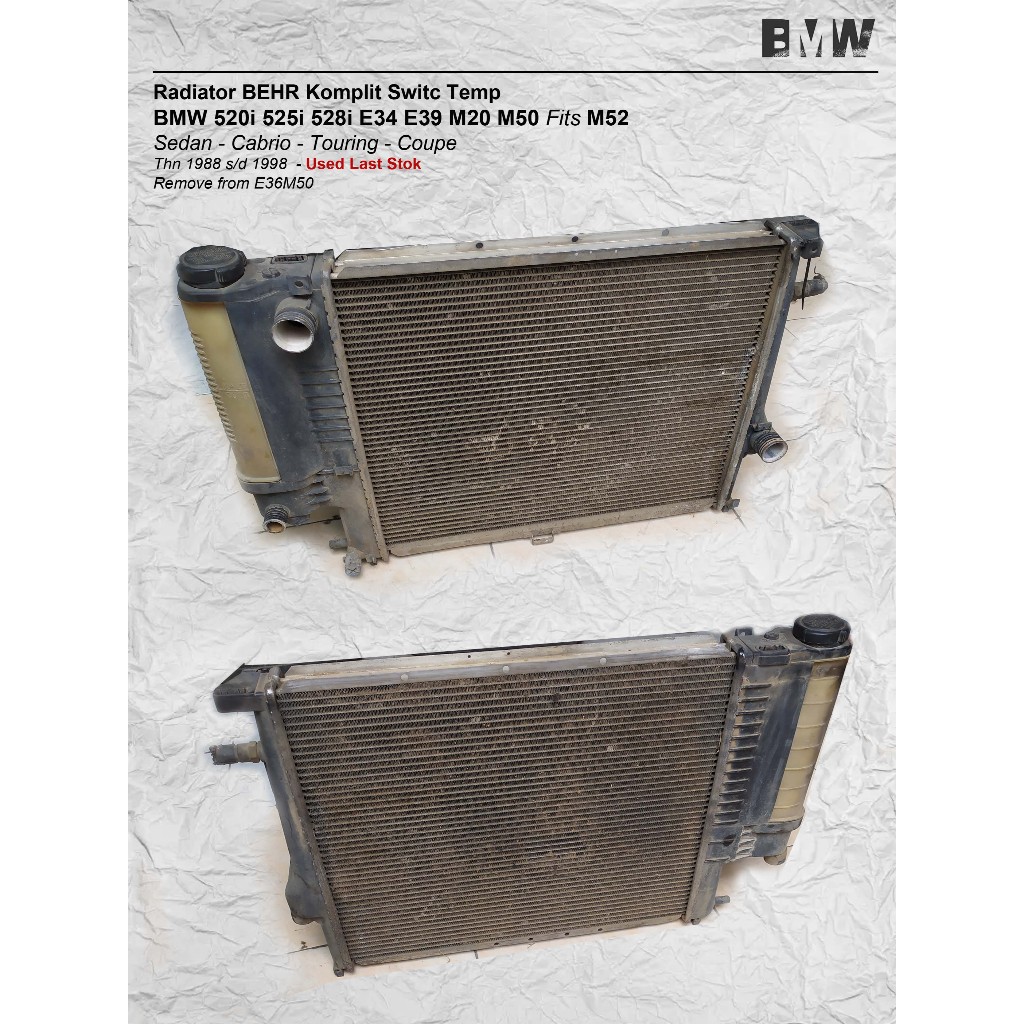 Radiator BEHR Komplit Switc Temp    BMW 520i 525i 528i E34 E39 M20 M50 Fits M52