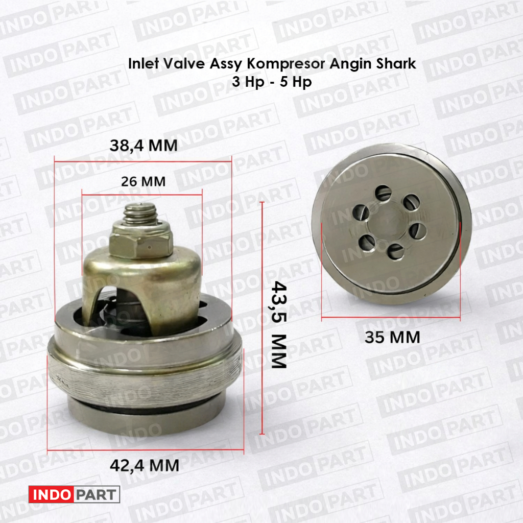 Inlet Valve Assy Kompresor Angin Shark & Supershape 3-5 HP | Katup Inlet Kompresor Angin 3 HP 5 HP S