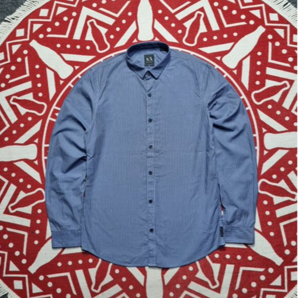 kemeja armani exchange stripe lengan panjang