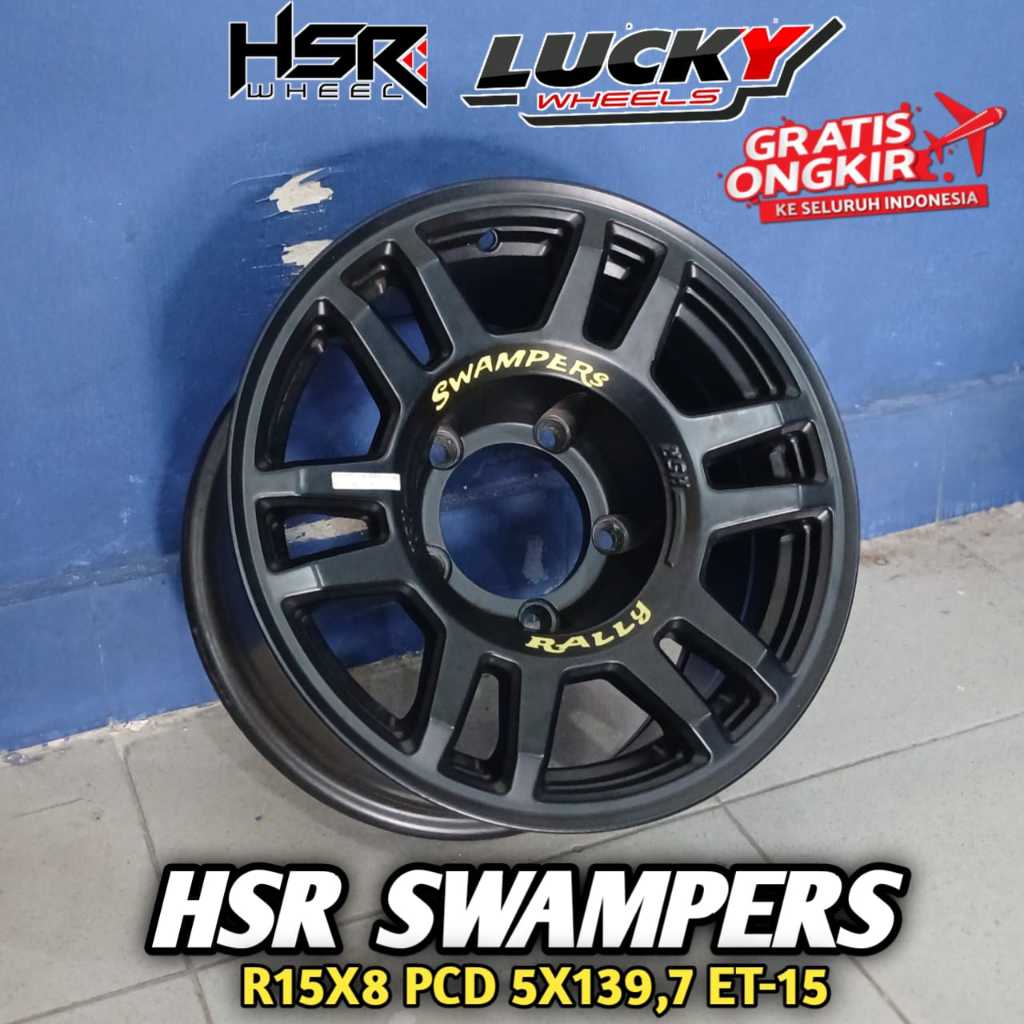Velg Offroad r15 cocok untuk katana tuft gt jimny dll model offroad r15 lebar 8 merk HSR SWAMPERS