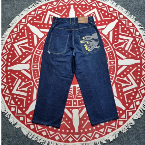 denim wide Fubu Platinum Jeans spring 2001 collection jeans celana panjang