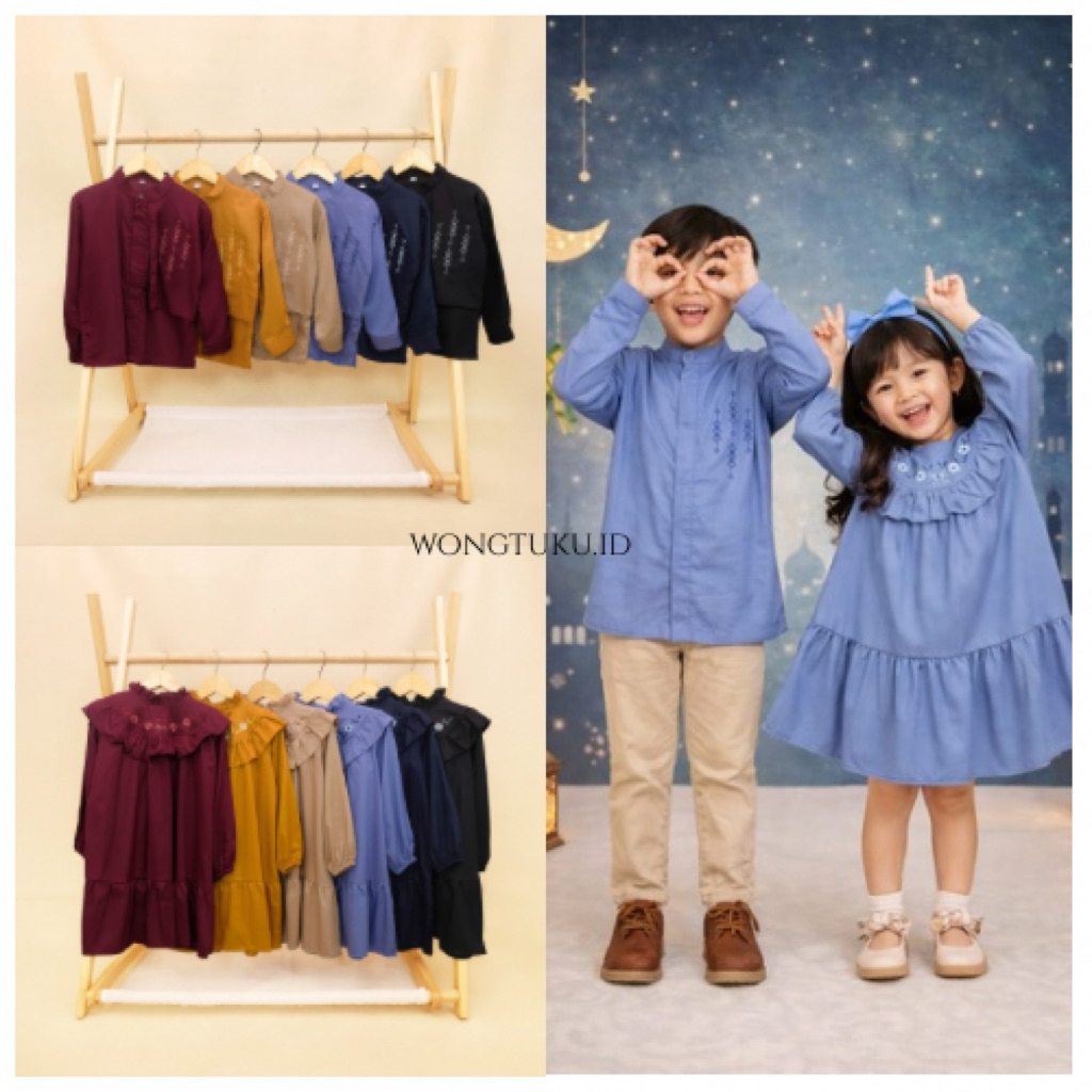 WONGTUKU.ID | AFNAN COUPLE SERIES | Baju couple anak | Tunik anak perempuan | Koko anak laki-laki | 