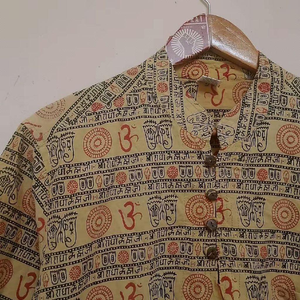 Kemeja Boho Kvrta Mantra Made in Nepal Bohemian Woodstock Indies Hippies Psychedelic Rock and Style