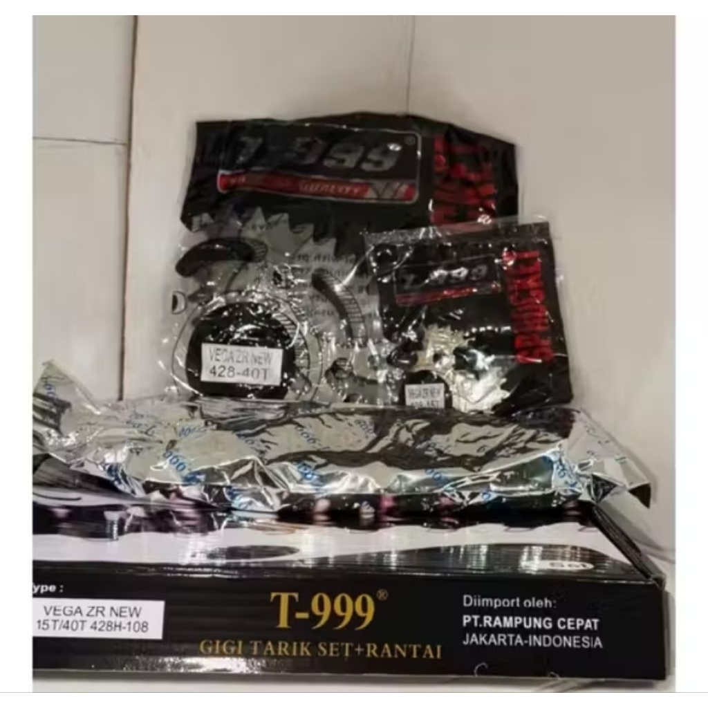 T999 GEAR PAKET SET BAJA SEPUH BAKAR 15T/40T 428H-108L VEGA ZR VEGA RR VEGA FORCE JUPITER Z1 JUPITER