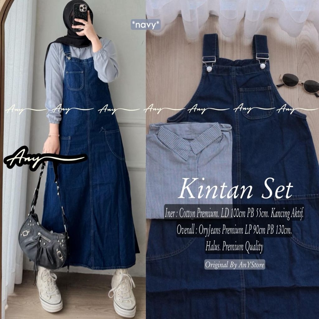 Audrey one set wanita kekinian by A.N.Y overall wanita korean style inner dress tanpa lengan overall