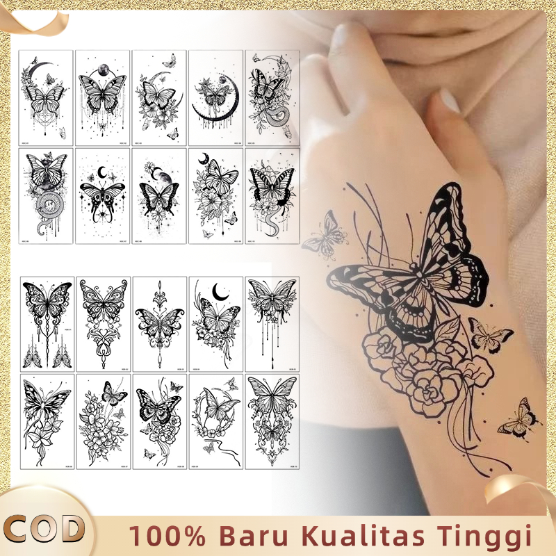 Tato Temporer Kupu Kupu 10pcs Tatto Kupu Kupu Stiker Tato Temporer Tahan Air Sementara Motif Kupu-Ku
