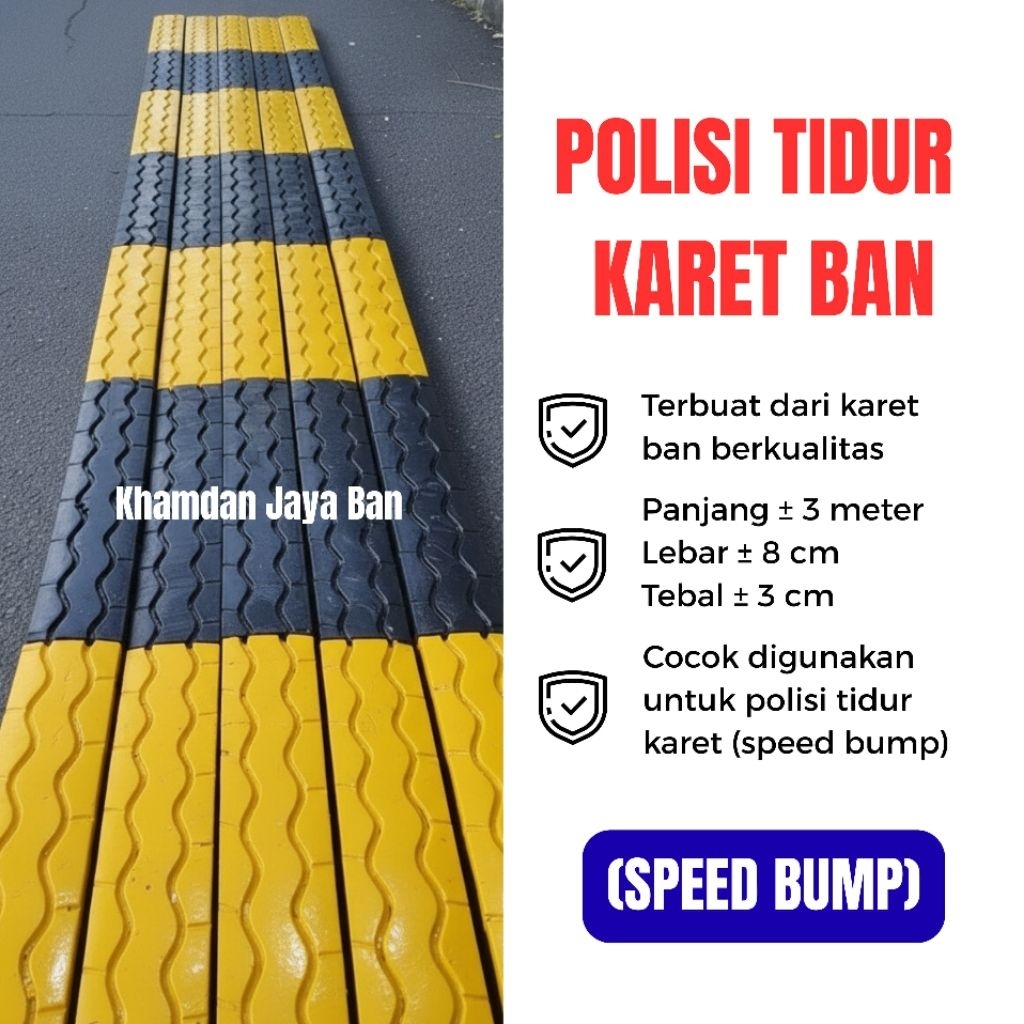 POLISI TIDUR KARET BAN 3 METER (SPEED BUMP)