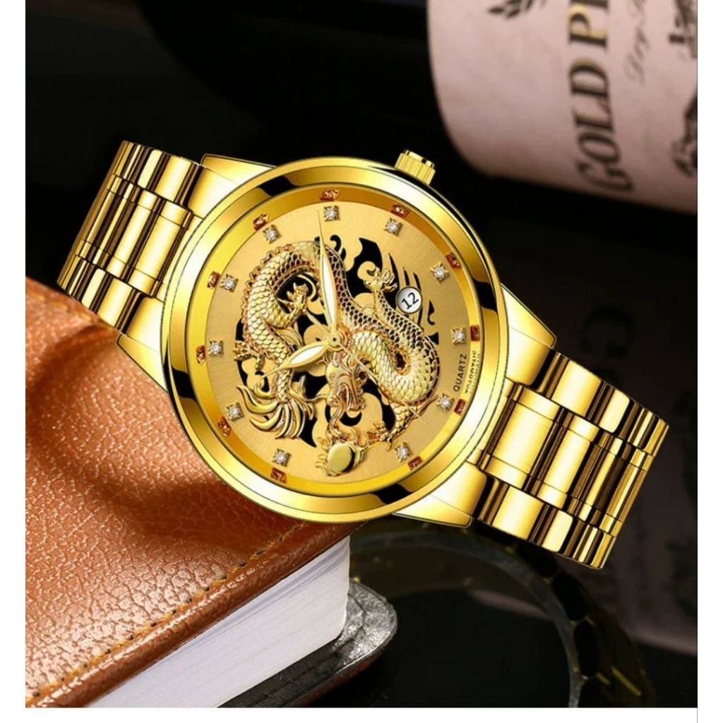 Jam Tangan PRIA Naga ,Jam Tangan Pria Tahan Air Jam Tangan Anti Karat Stainlees Keren Anti Air Terba