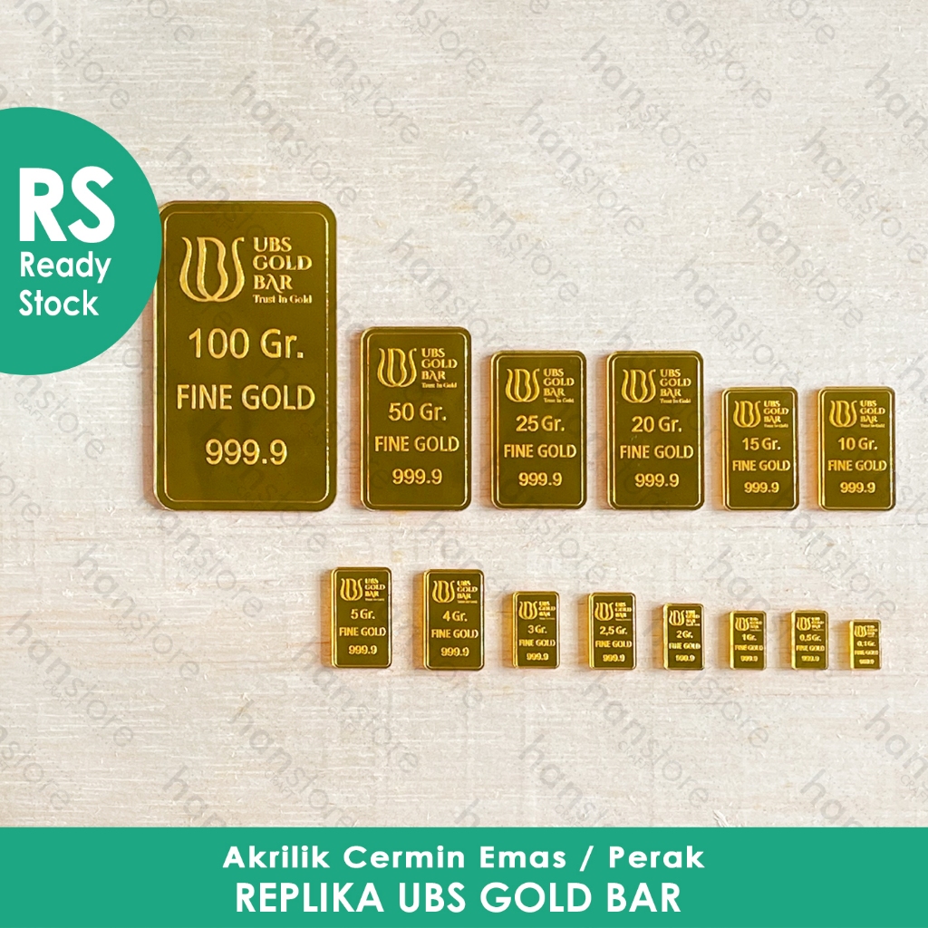 RS Replika UBS 10 gr - 25 gr logam Mulia Emas untuk mahar / UBS Desain Lama / UBS GOLD BAR / Dekoras