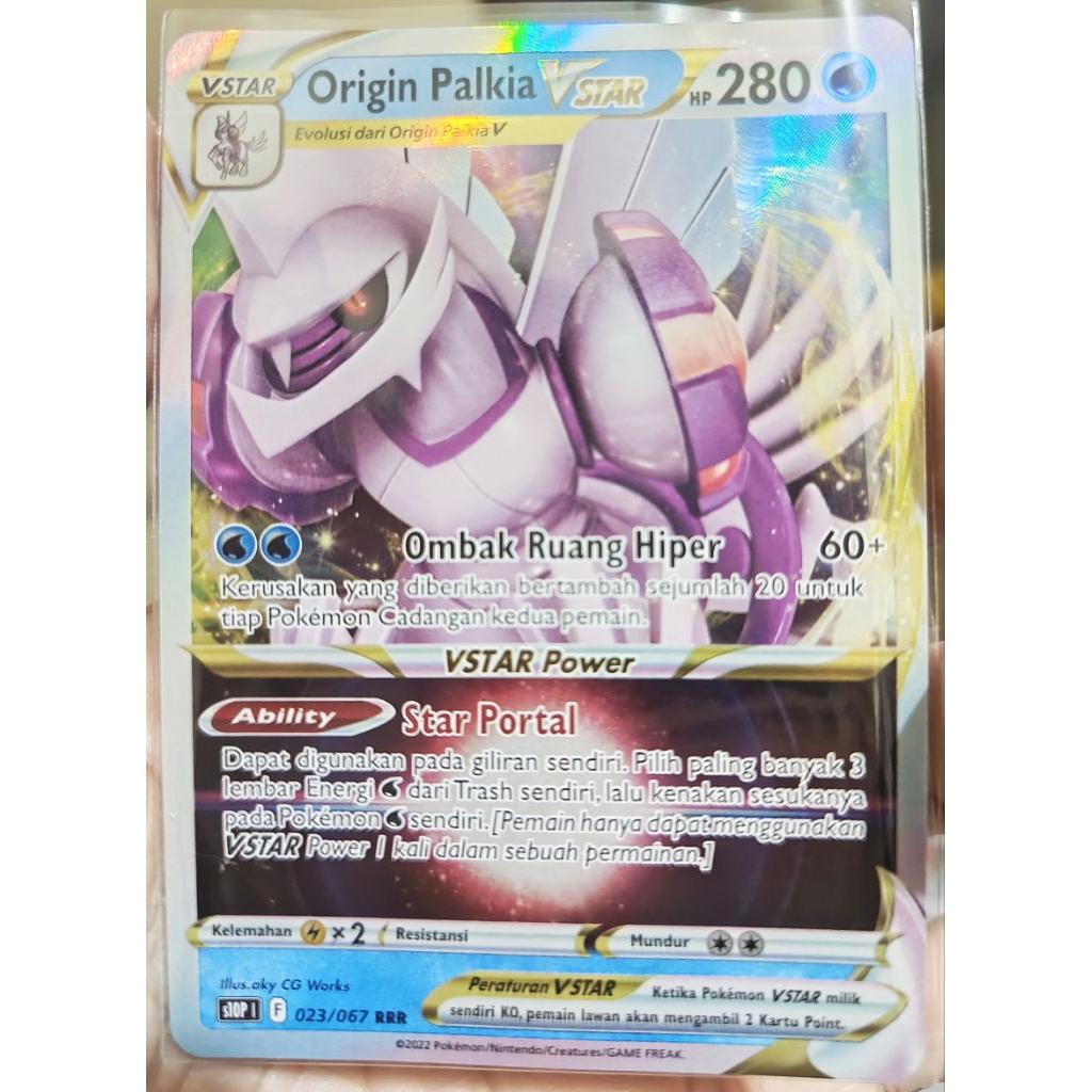 Kartu Pokemon Origin Palkia Vstar s10P 023/067 RRR Original TCG Card Pokemon Indonesia