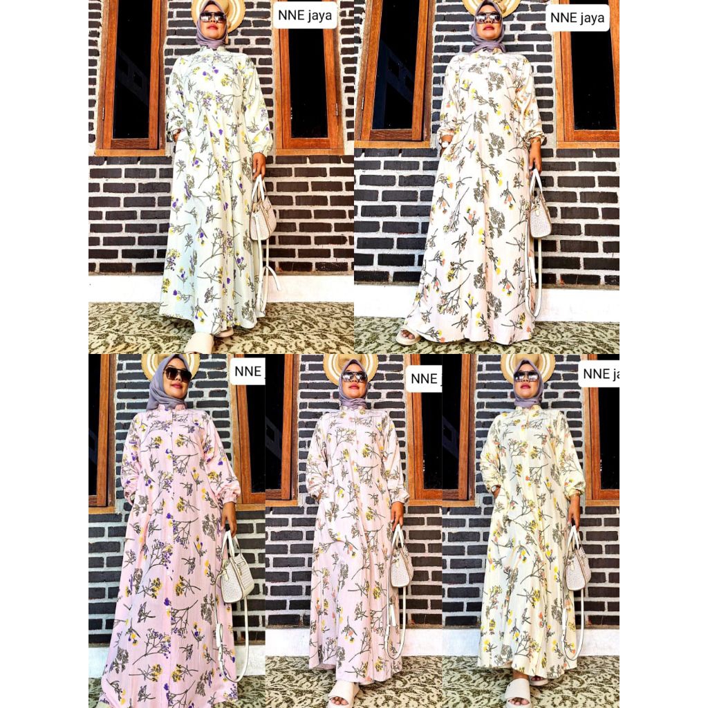 Gamis Rayon Wanita Ld 130 CM Dress Lengan Panjang Terbaru Termurah