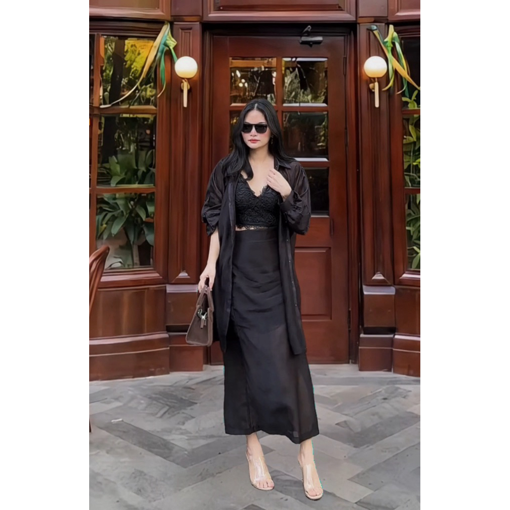 TIMMY SET / KEMEJA SHEER / ROK SHEER