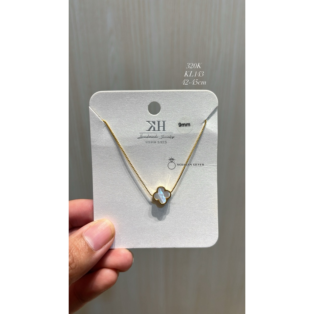 KL143 |Kalung Italy Gold Bunga Putih Perak s925 Silver s925
