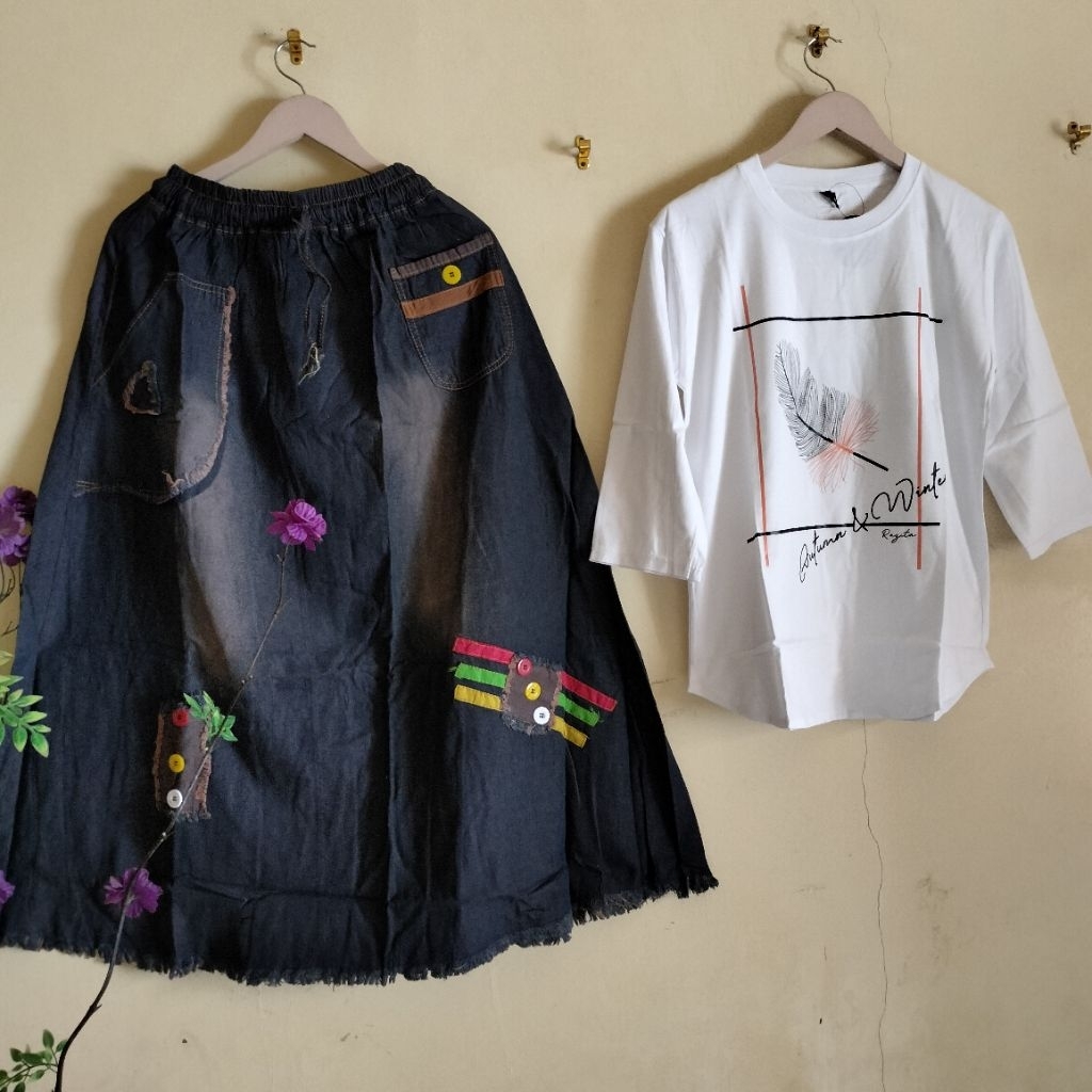 Setelan rok/one set wanita terkini lengan panjang