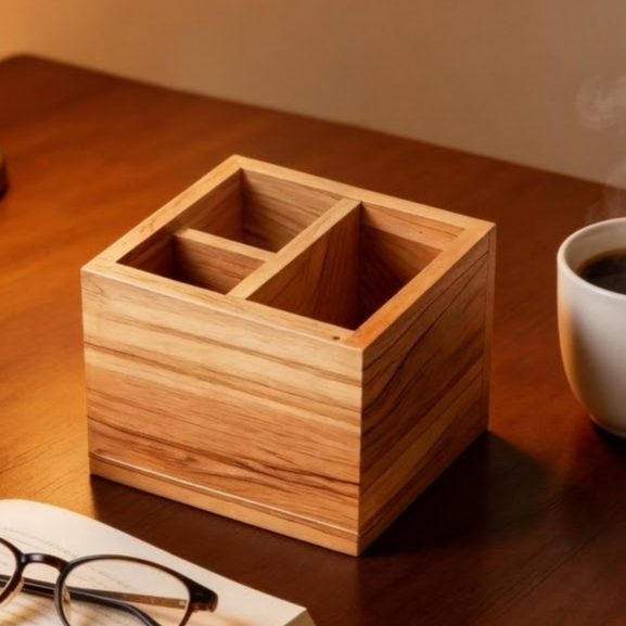 Tempat Pensil Pulpen Alat Tulis Meja Belajar Kotak Pensil Kayu Pinus Aesthetic