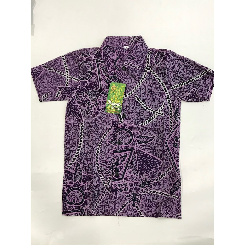 Batik Nasyifa Ungu Kemeja Anak
