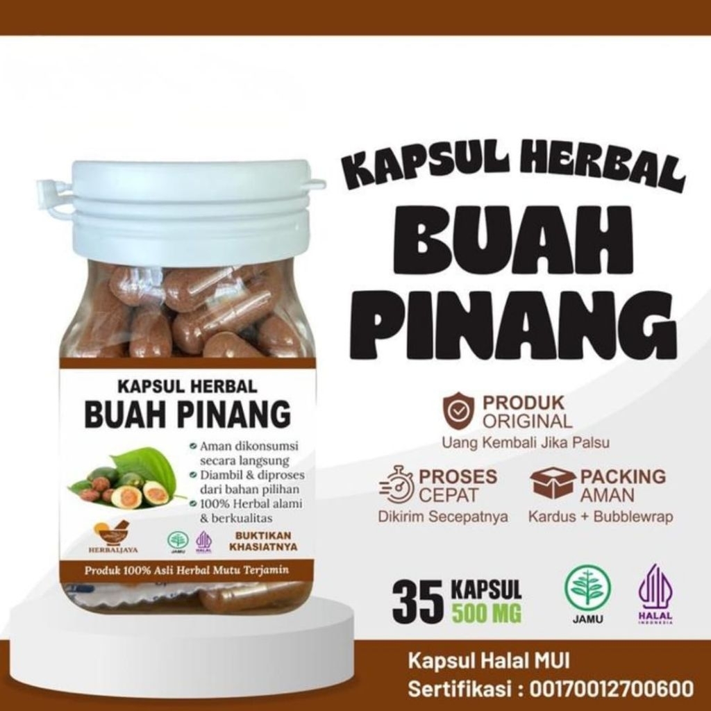 Kapsul Herbal Buah Pinang Muda 30 Kapsul Asli 100%