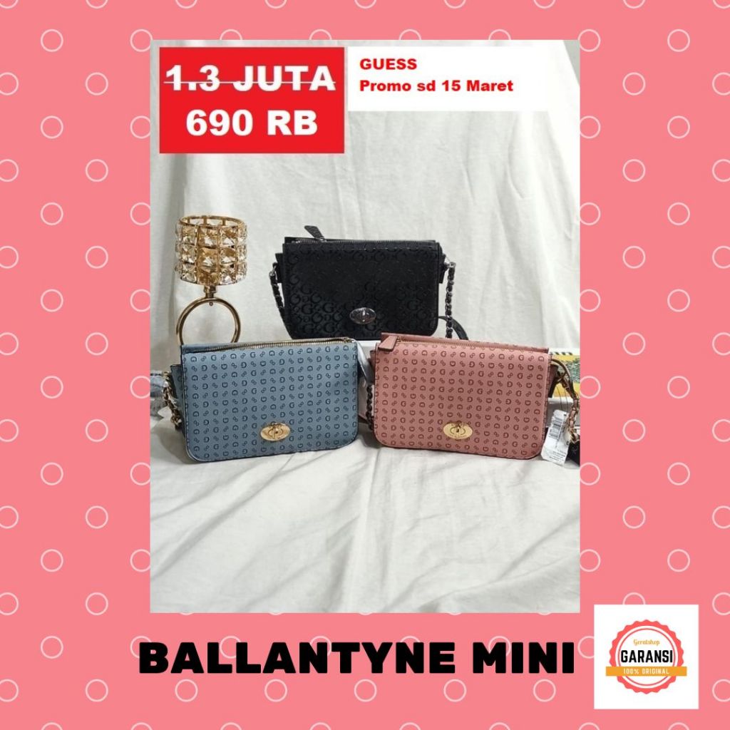 Tas Guess seri BALLANTYNE MINI FLAP sling bag 100% Original Store