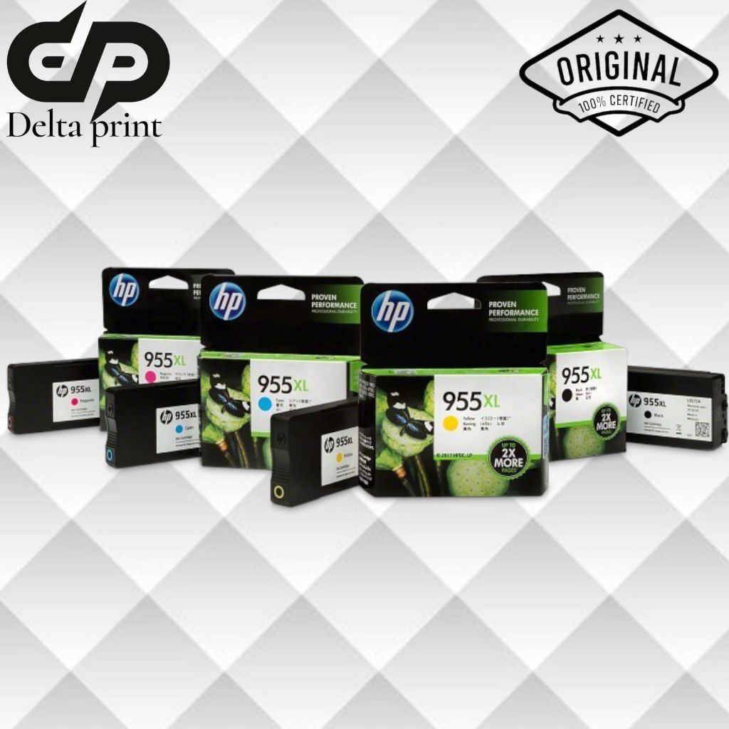 PAKET 1SET TINTA CARTRIDGE HP 955X LHP OfficeJet Pro 8710 All-in-One ORIGINAL