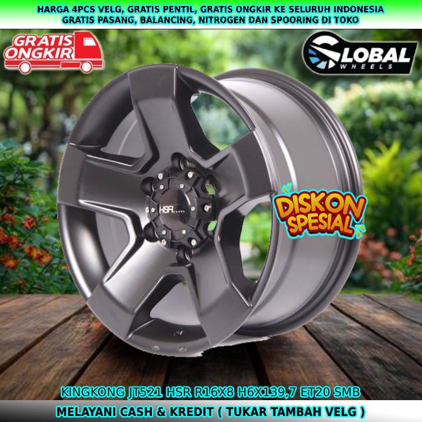 Velg HSR R16 untuk mobil Dmax| Panther| Strada| Triton| Terrano| Blazer| dll velg hsr kingkong R16