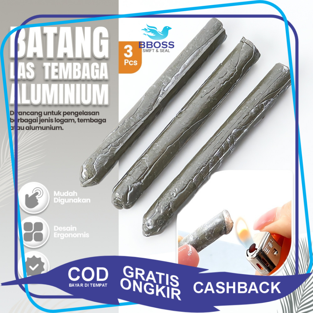 [BBOSS] Patri Bakar Batang Las Korek Api 3 PCS Awet - Kawat Las Bakar Timah - Patri Timah Bakar