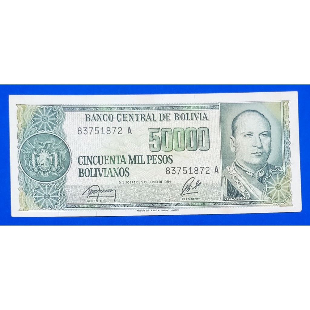 uang kertas Bolivia 5OOO pesos