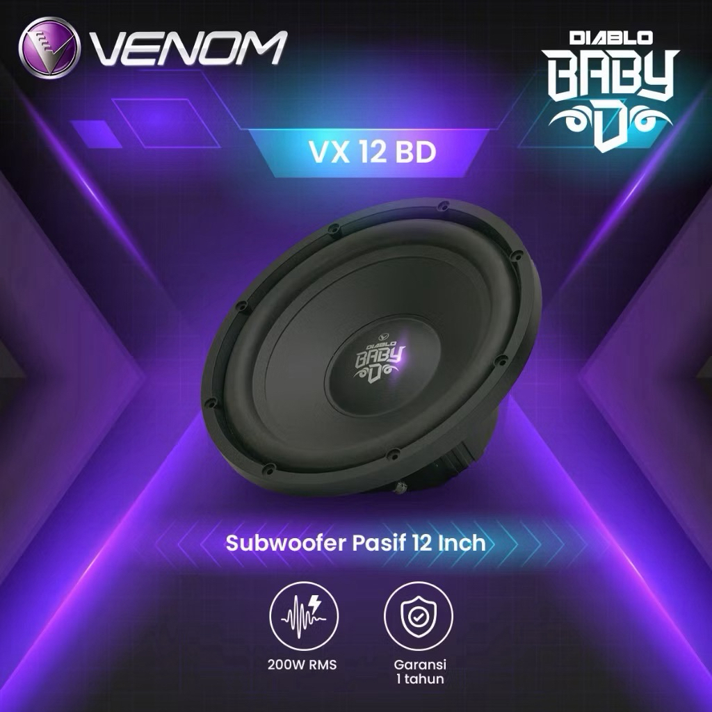 VENOM BABY DIABLO SERIES VX 12 BD SUBWOOFER MOBIL 12 INC 200W SVC
