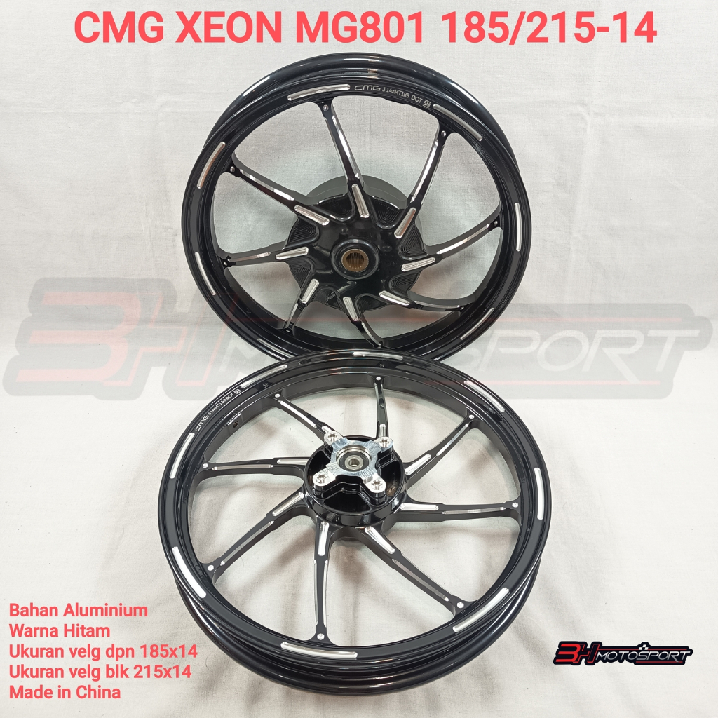 VELG CMG MOTOR XEON MG801 185/215 RING 14 HITAM