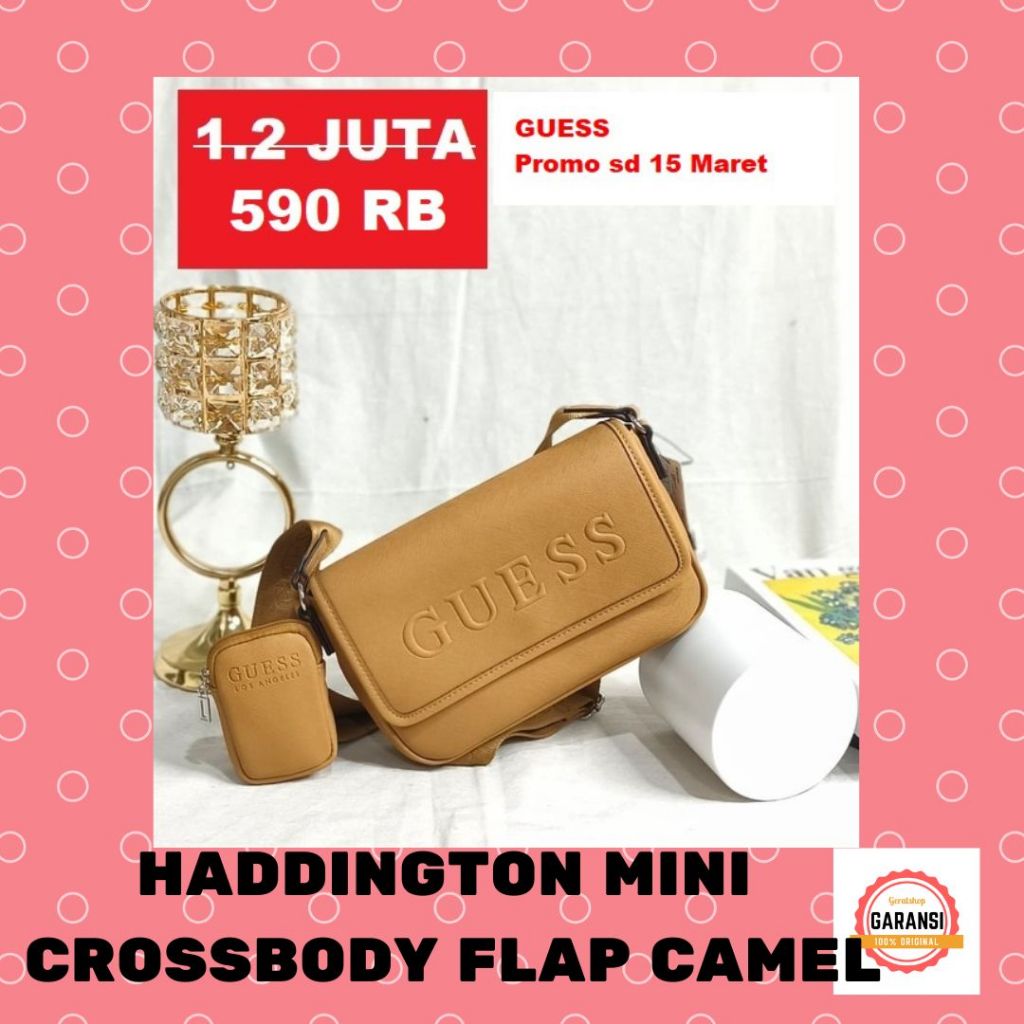 Tas selempang bahu Guess wanita sale sling bag seri HADDINGTON MINI 100% ORI
